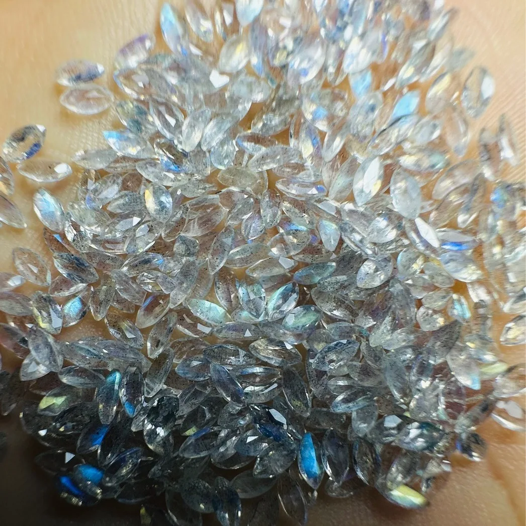 Factory Wholesale 100% Real Natural Marquise Blue Light Labradorite Gemstone Loose Gems Diy Material for Jewelry