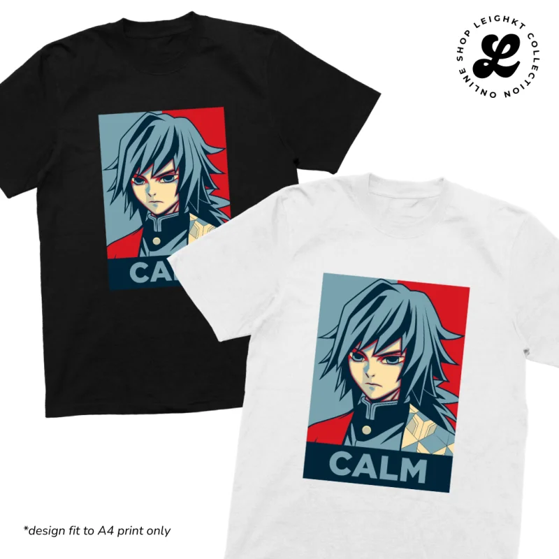 T-shirt Demon Slayer Giyu Calm Anime Shirt Cotton Spandex