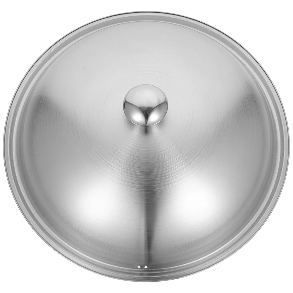 

1PC Stainless Pot Household Metal Lid Kitchen Supplies Steamproof Pan Cover Universal Stockpot Wok Steamer Lid