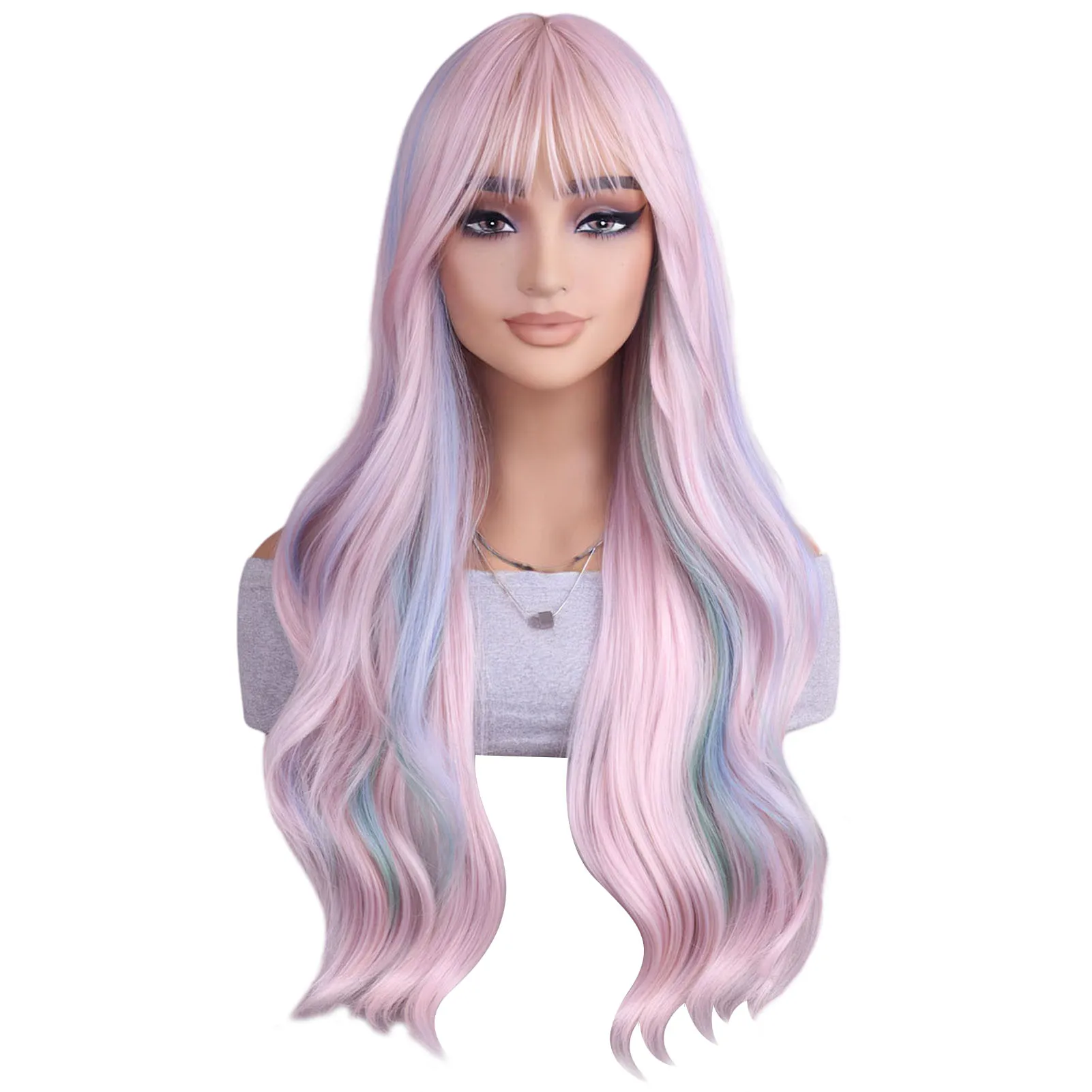 

26-дюймовый женский длинный вьющийся парик, синтетические полные вьющиеся волосы, парики для женщин и девочек, ежедневное использование, укладка волос, местная доставка