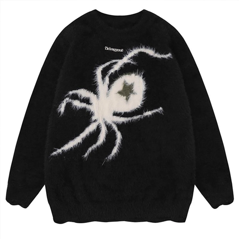 Mohair Spider Sweater Men Knitwear Women's Winter Ugly Sweater Butterfly Pullovers Male Jumpers Harajuku Y2k Vintage New Knit