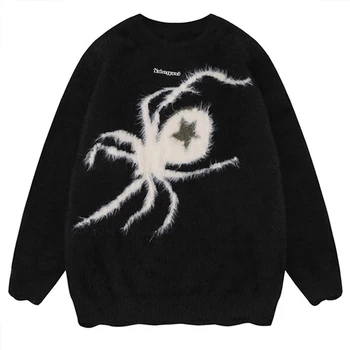 Mohair Spider Trui Mannen Truien Dames Winter Vlinder Lelijke Trui Truien Mannelijke Jumpers Harajuku Y2k Vintage Nieuwe Gebreide