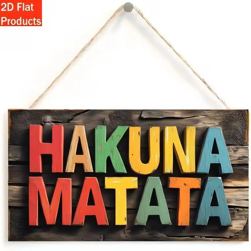Colorful Wooden Wall Hanging - Vibrant Letter Rustic Plaque, Perfect for Home/Café Decor - Multicolor, Boho, Wood Wall Art