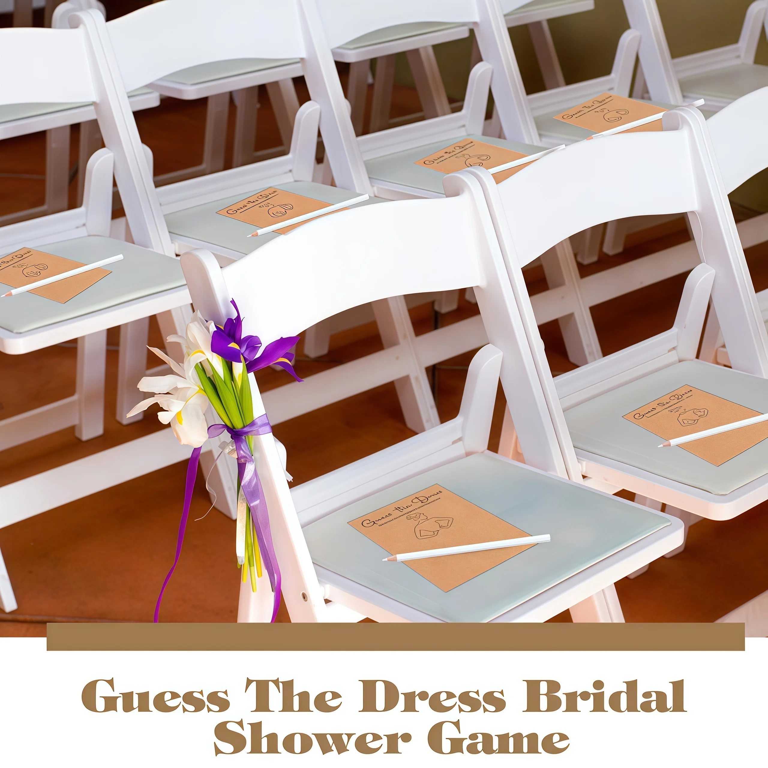 20PCS Guess The Dress Bridal Shower Games for Guests Include Cards and Pencils Fun Wedding Decorations Party Ideas Supplies - view 5
