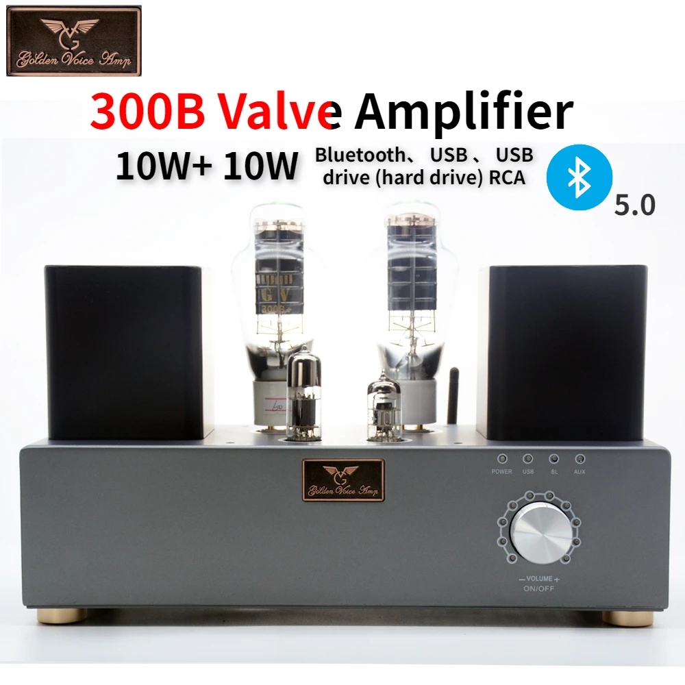 

300B Electronic Tube Power Amplifier with Decoding Pure Class A Single Ended Power Amplifier 300B Biliary 10WX2