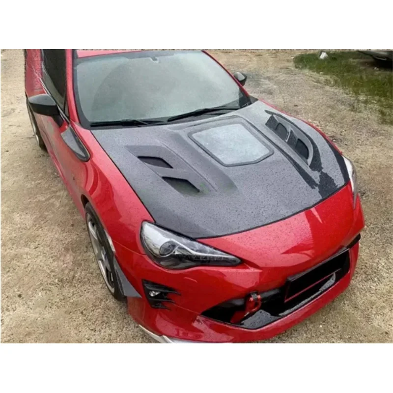 GT86  BRZ 2013-2019 Real Forged Carbon Fiber Car Front Bumper Transparent Bonnet Engine Hood Vent Cover