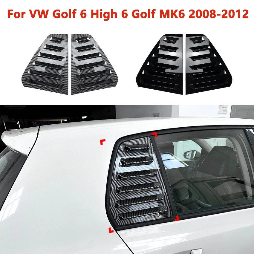 

Car Rear Window Sticker Side Vent Shutter Louver Cover For VW Golf 6 High 6 Golf MK6 2008-2012 Exterior Spoiler Decoration Kit