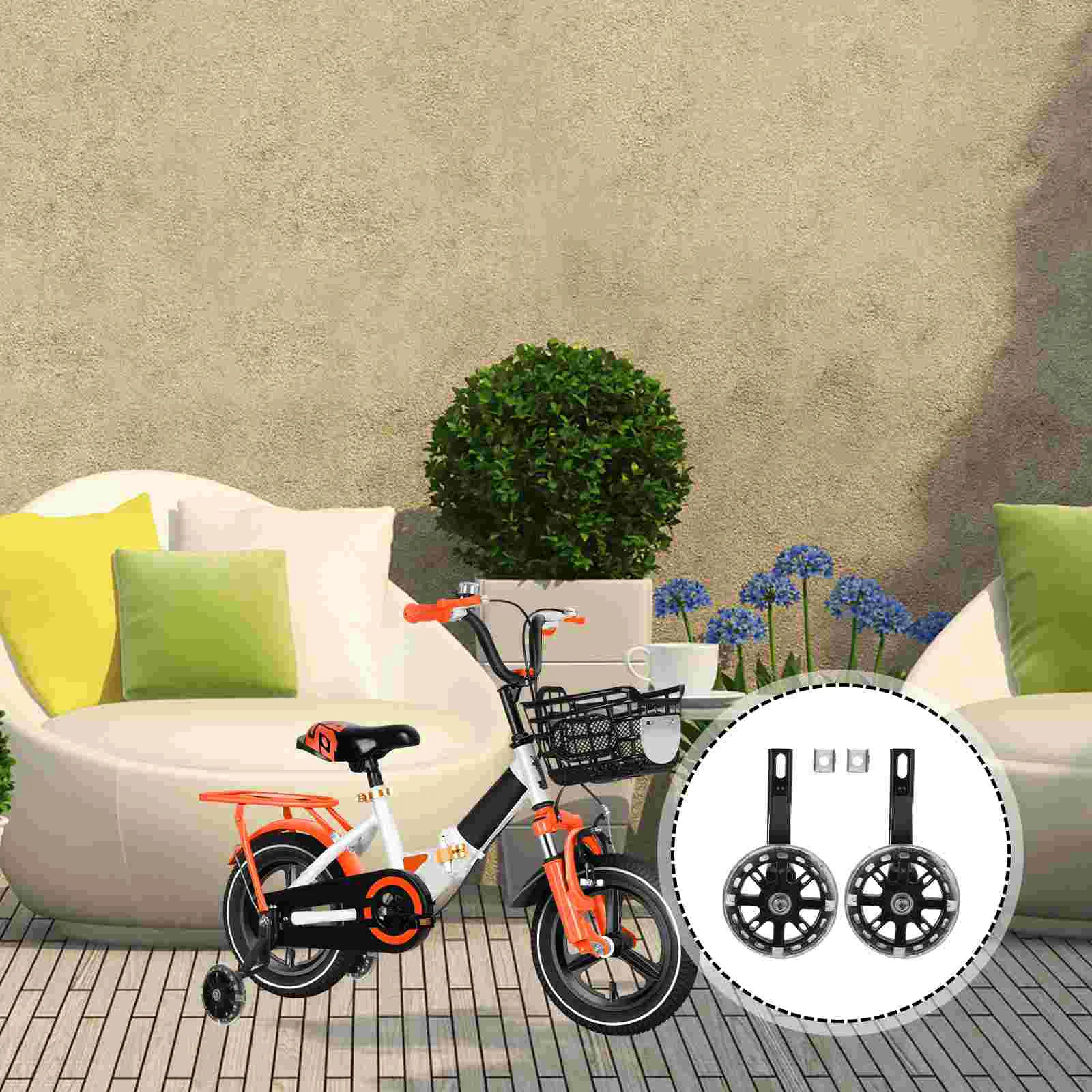 

Kids Bikes Bicycle Training Wheels Balance Auxiliary Children Stabilizer Black Rear