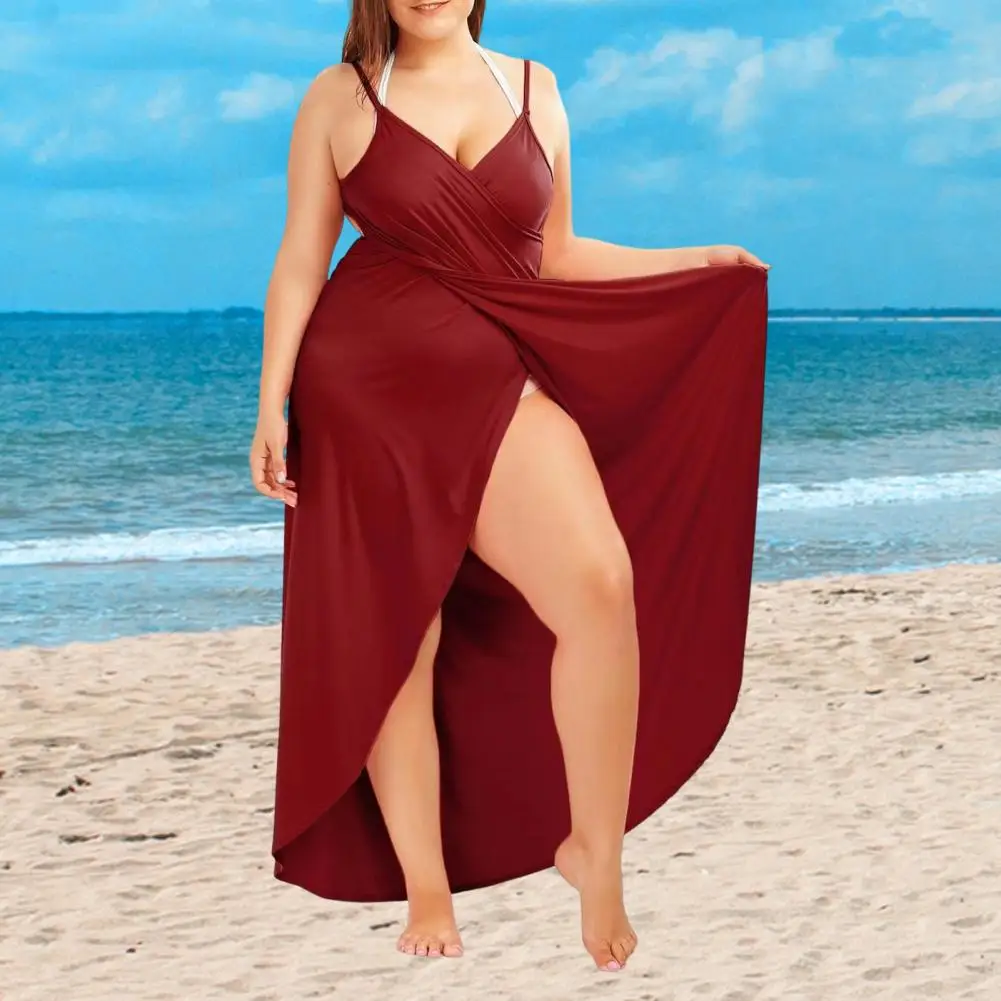 Vestido de playa con tirantes para mujer, traje de baño cruzado con Espalda descubierta, bata Y2K con Tirantes ajustables