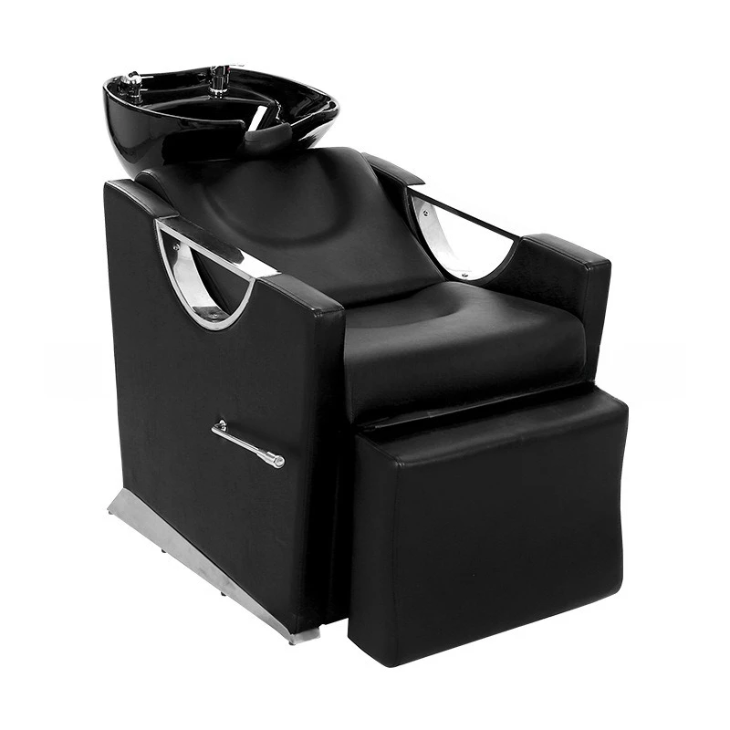 

Reclining flush bed, armrest shampoo chair, adjustable pedal shampoo bed