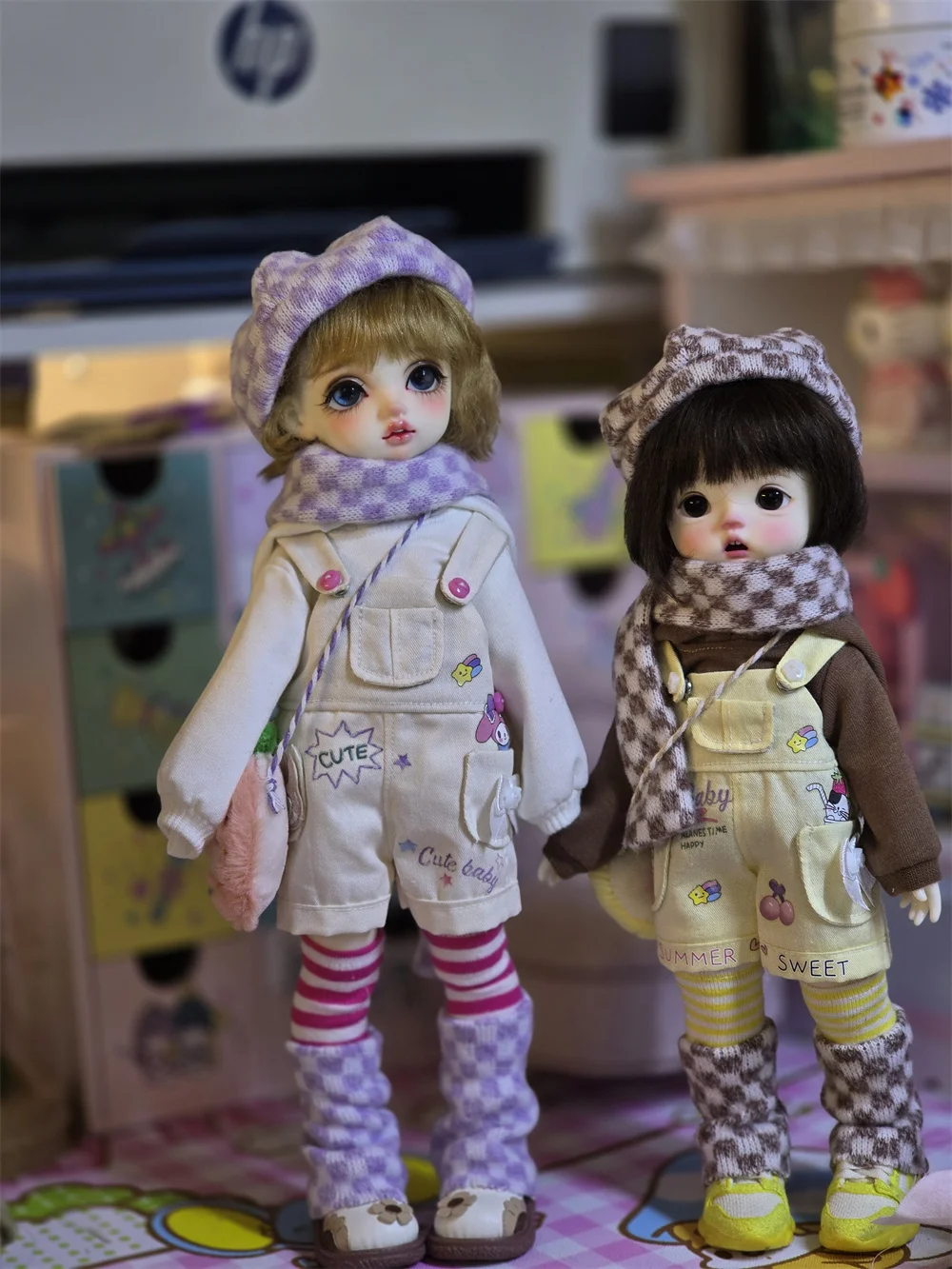 BJD doll clothes suitable for 1/4 1/5 1/6 size Cute late autumn clothes set doll accessories (6 points)