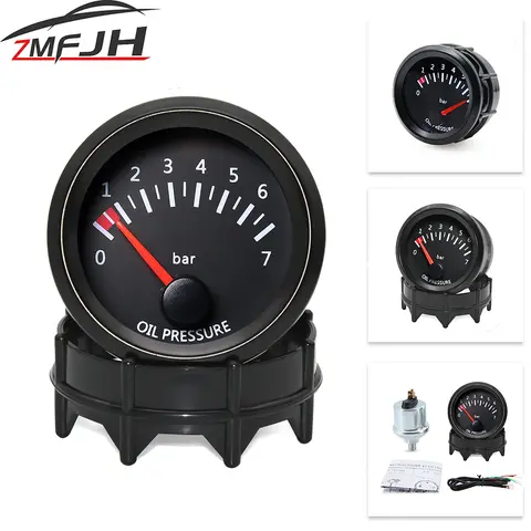 52mm 12V 자동차 오일 압력 게이지 수온 오일 온도 볼트 공기 연료 비율 부스트 배기 온도 LED 미터 12V 레이싱 게이지 Best5