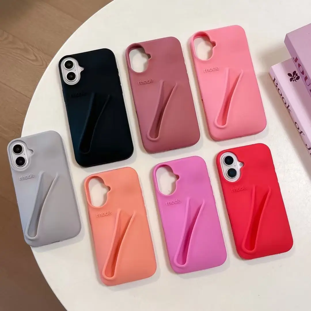 Lipstick Soft Silicone DIY R-Rhode Phone Case For iPhone 16 15 14 13 12 11 Pro Max Plus INS Soft Silica Gel Girl Hot Back Cover