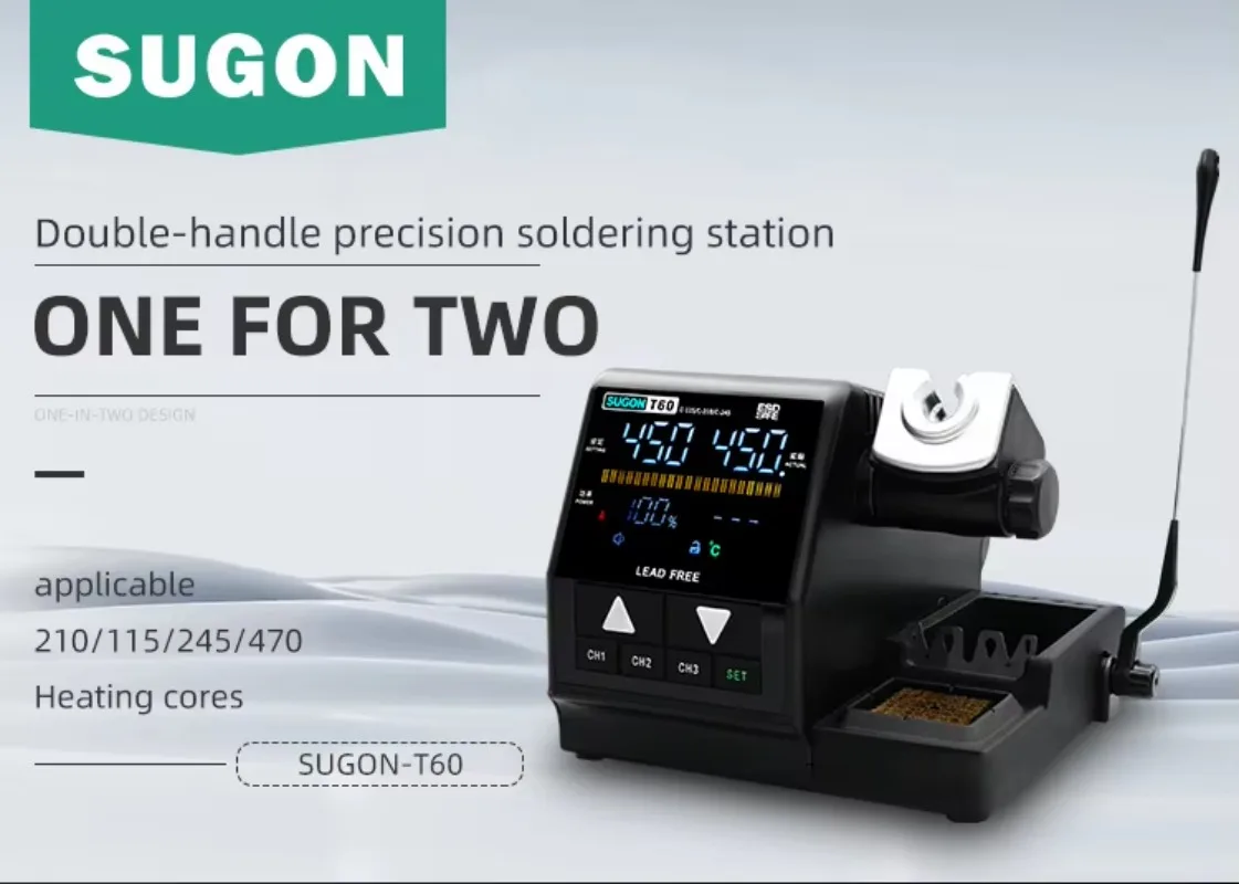 SUGON T60 Soldering Station Welding Rework Station Compatible with 115 210 245 Handle for BGA PCB Repair Tools