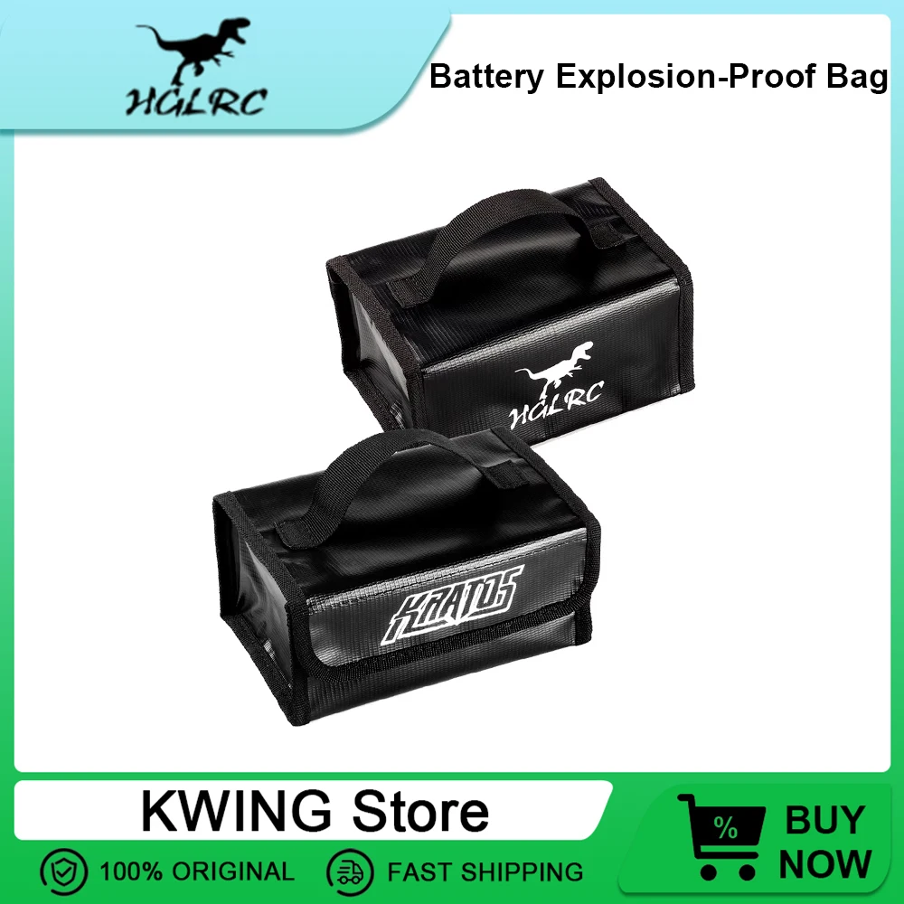 

Взрывозащищенная сумка для аккумуляторов HGLRC KRATOS, портативная сумка для хранения аккумуляторов для радиоуправляемых моделей самолетов, FPV-дронов и гоночных квадрокоптеров