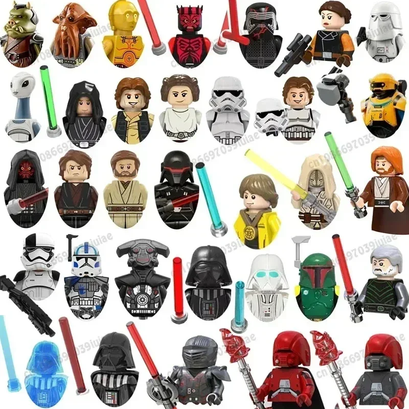 

HEROCROSS STAR Yoda Mandalorian Han Solo C-3PO Darth Vader BbbaFett Block Mini Robot Figure Toy Bricks Assembling Doll TV8110