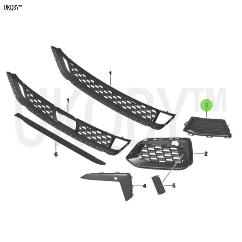 Open the grille air inlet on the left side and cover the grille on the right side 51118747843 51118747844 5111A299D0 5111A299C9