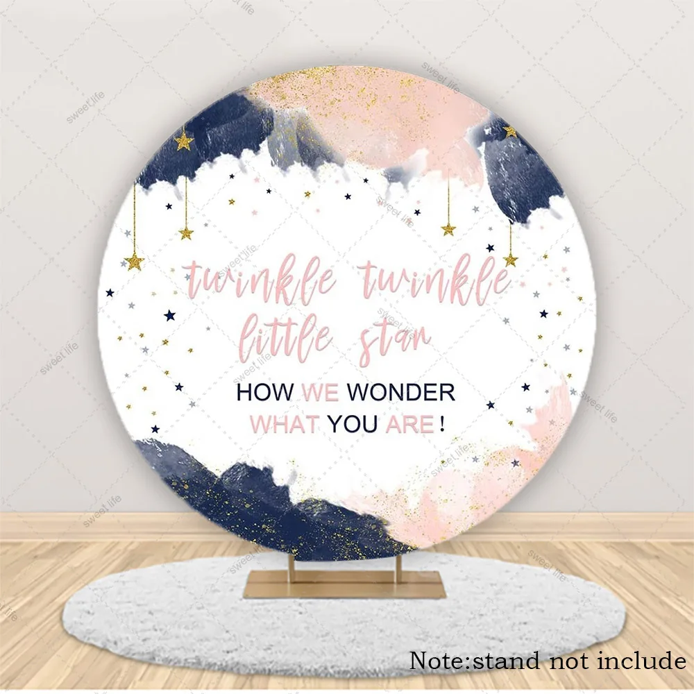 

Newborn Round Backdrop Cover Little Star Boy Girl Baby Shower Elasticity Circle Photography Background