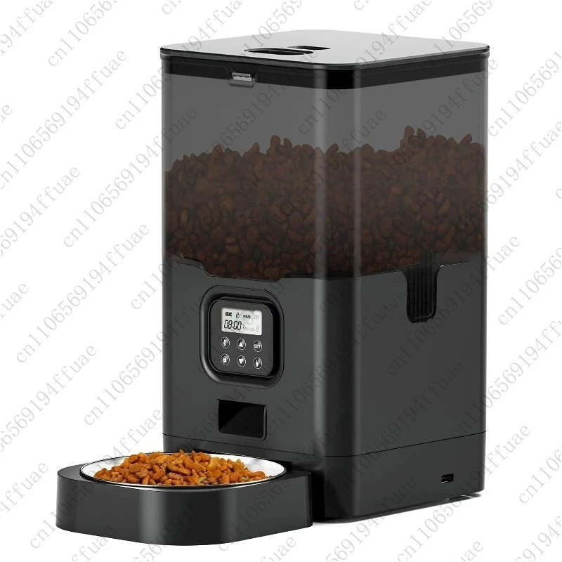 

Pet Feeder 6L Automatic Feeding Belt with Dry Food Distribution Button Control, 10s Recording, Intelligent Timing