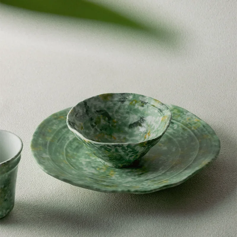 Monet Series Stoneware Bowl Plate Set Handmade Ceramic Tableware for Home Kitchen