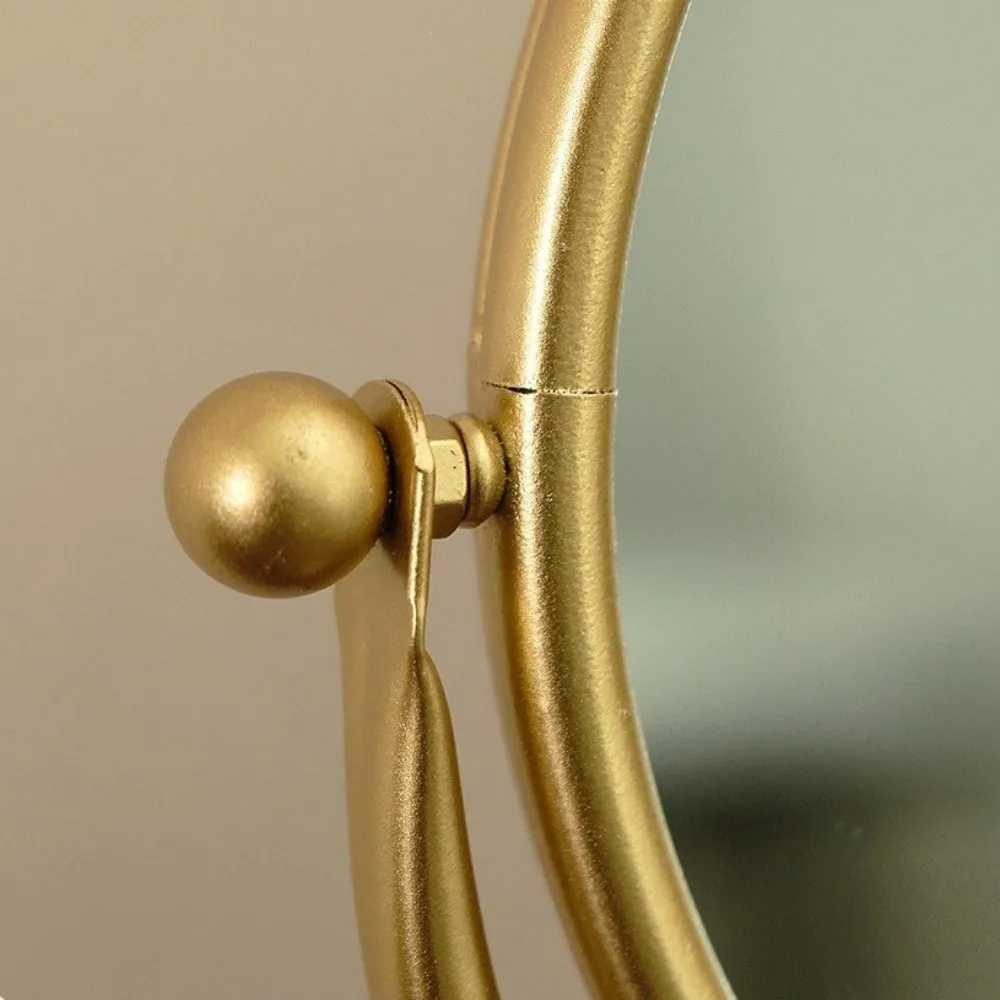 360 °   Drehbarer Make-up-Spiegel, oval, leicht, luxuriös, mit Schleife, Kosmetikspiegel, einfache Heimdekoration, Desktop-Ständer, Spiegel, Studentenwohnheim