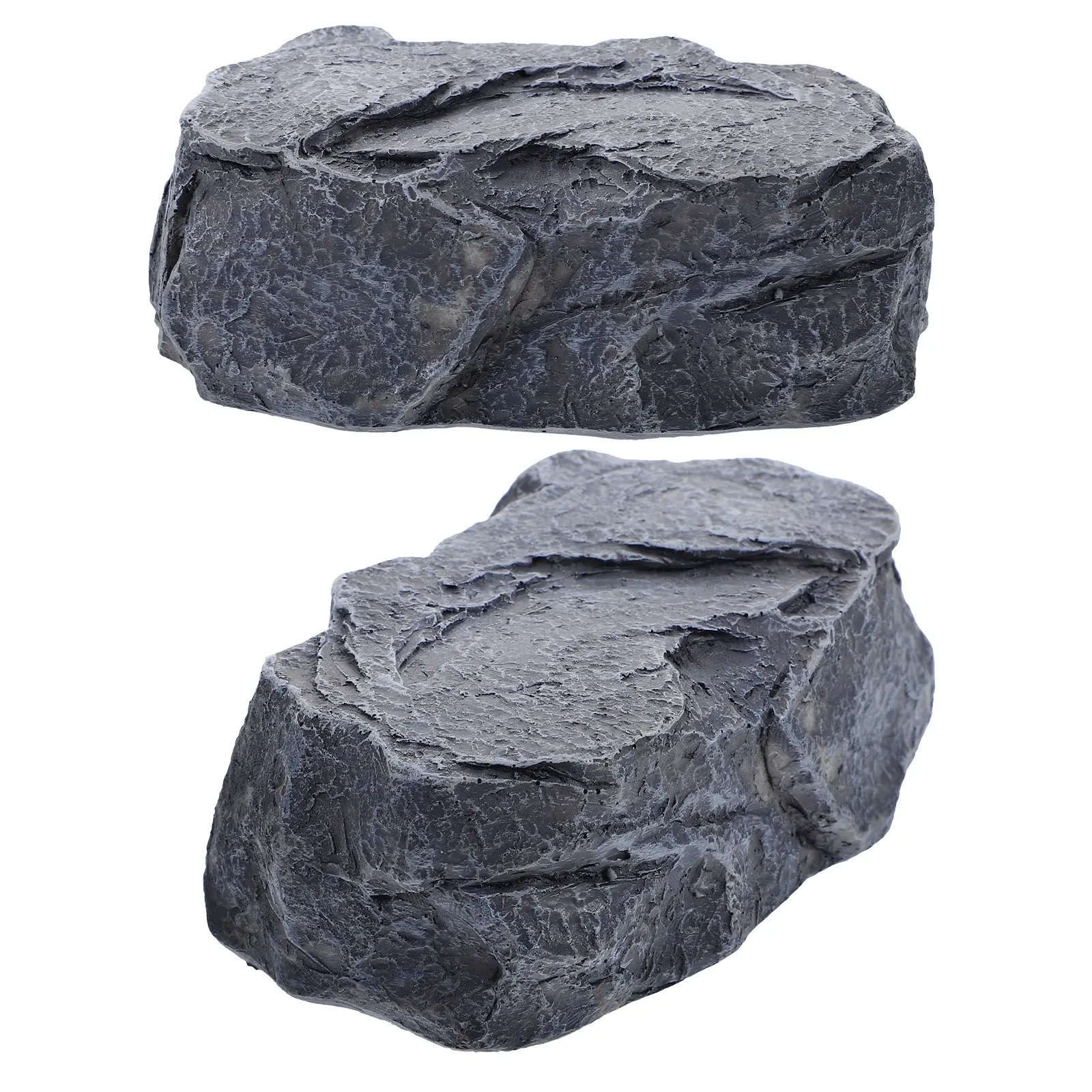 

2Pcs Outdoor Hidden Key Box Fake Stone Resin Key Hider Simulated Rock Design Garden Secure Storage Hiding Stone