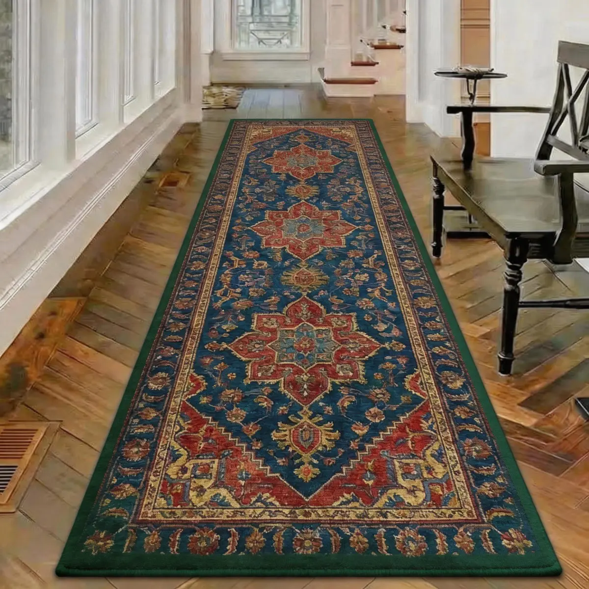 Extra Large Corridor Runner Carpet, Soft Crystal Velvet Hallway Rug, Durable Absorbent Mat with Non-Slip Backing for Entryway and Front Door