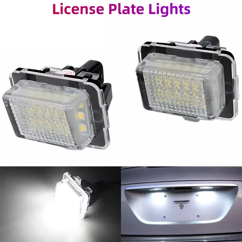 

2pcs LED License Plate Light Lamps For Benz C-Class W204 W205 W216 W218 E-CLASS W212 S-CLASS W221 SL W231 R231 S-CLASS W222 CLA