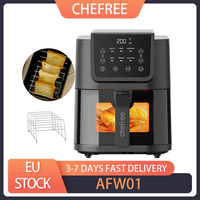 Chefree AFW01 6 in 1 Air Fryer Toaster, 5L Capacity, 1500W Power, Rapid Air Circulation, Visible Window, LED Touchscreen