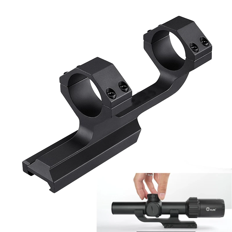 Rifle Cantilever Scope Mounts Offset Dual 30MM Ring One-Piece Lightweight Aluminum Hold Well Zero