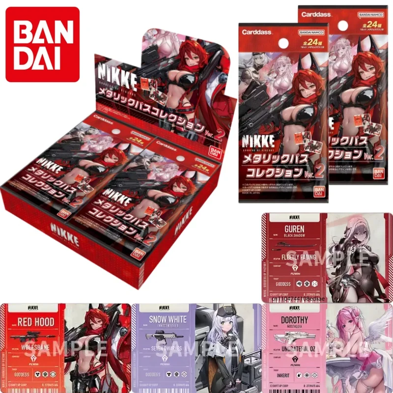 BANDAI Genuine Goddess Of Victory Metal Card 2th Issue Nikke Collection Card Animation Peripheral Toys Flash Card Holiday Gift