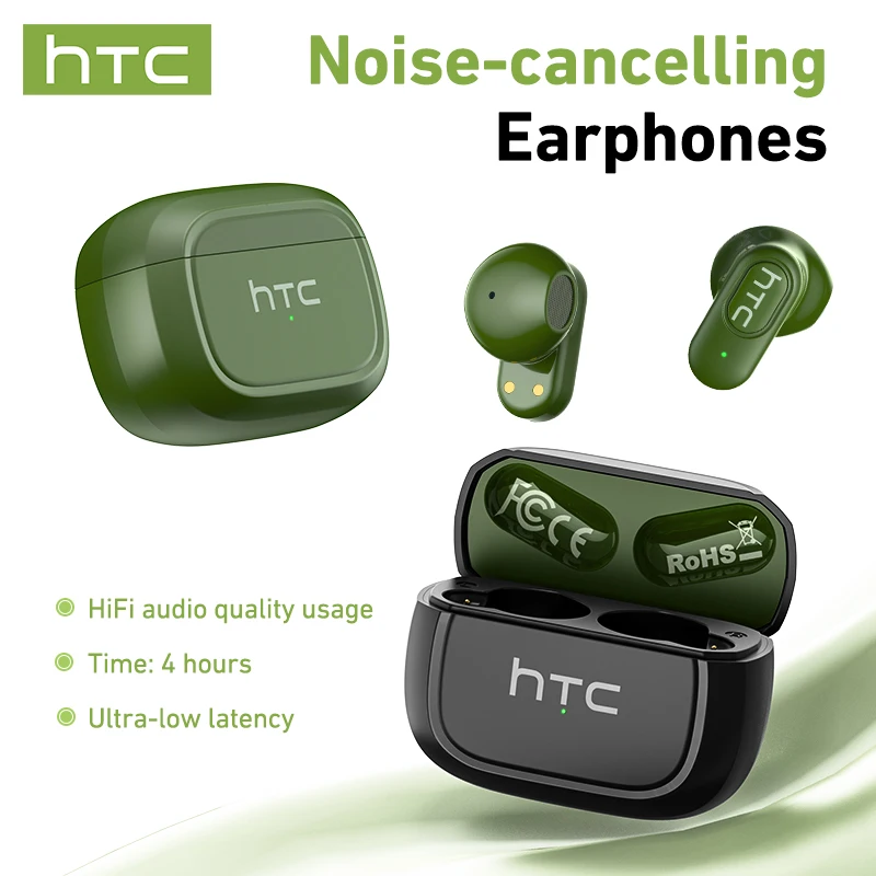 HTC NE51 TWS Kabellose Ohrhörer Bluetooth 6.0 KI-Übersetzer ENC Geräuschunterdrückung IPX5 Wasserdicht 14,2mm HiFi Stereo-Kopfhörer