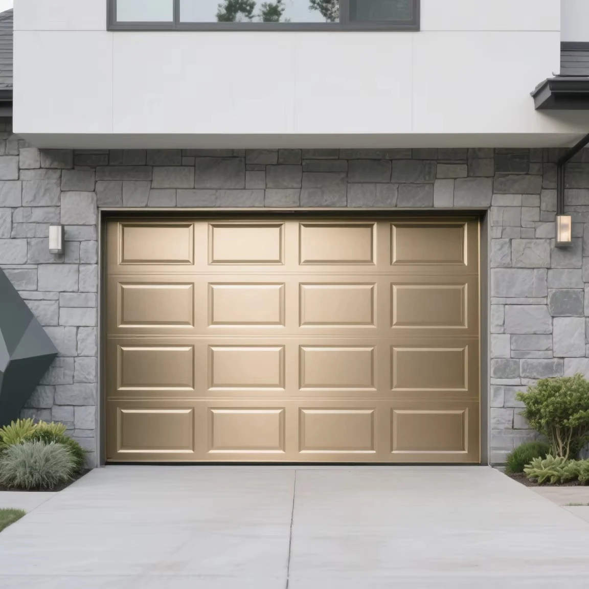 

Custom Sizes Modern Automation International Standard Steel Floor Color Garage Door For Villas With Window Designs