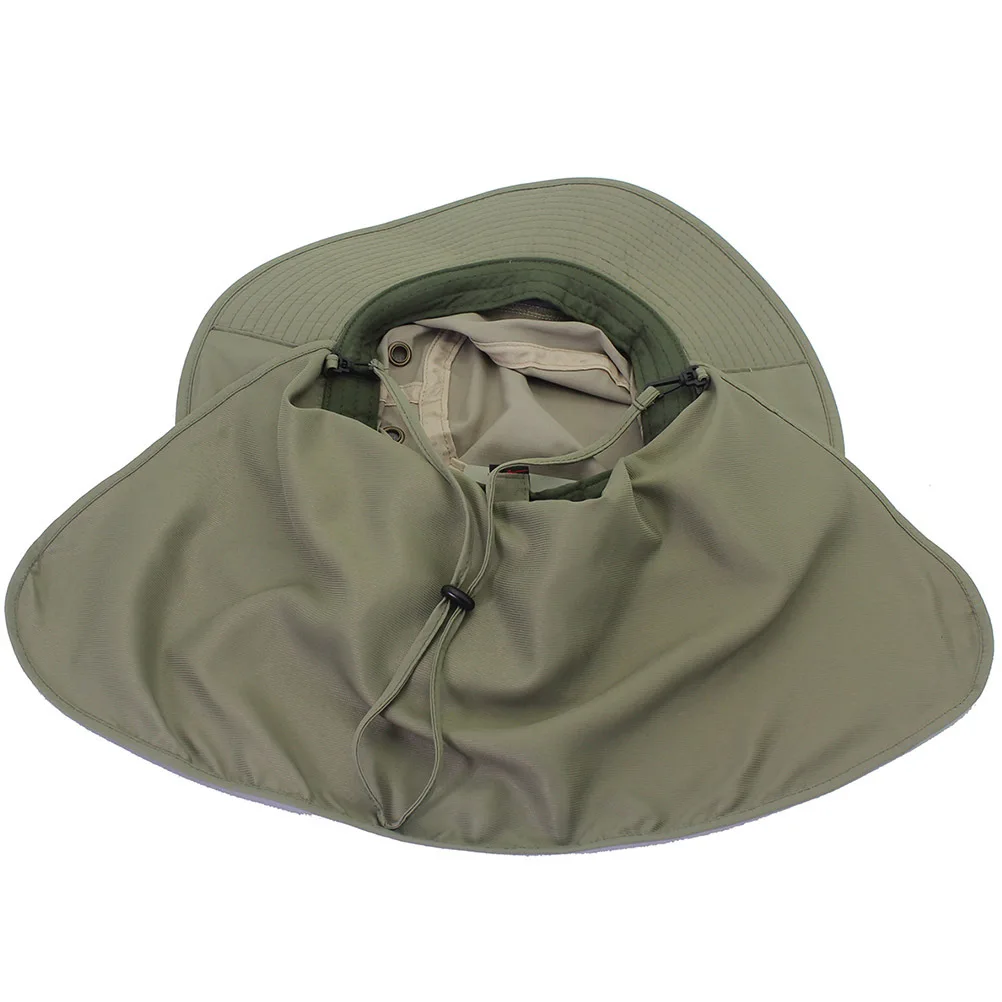 

Sun Protection Fisherman Hat Light Grey Green Shawl Wide Brim Uv Blocking Outdoor Hat For Fishing Hiking Camping Cycling