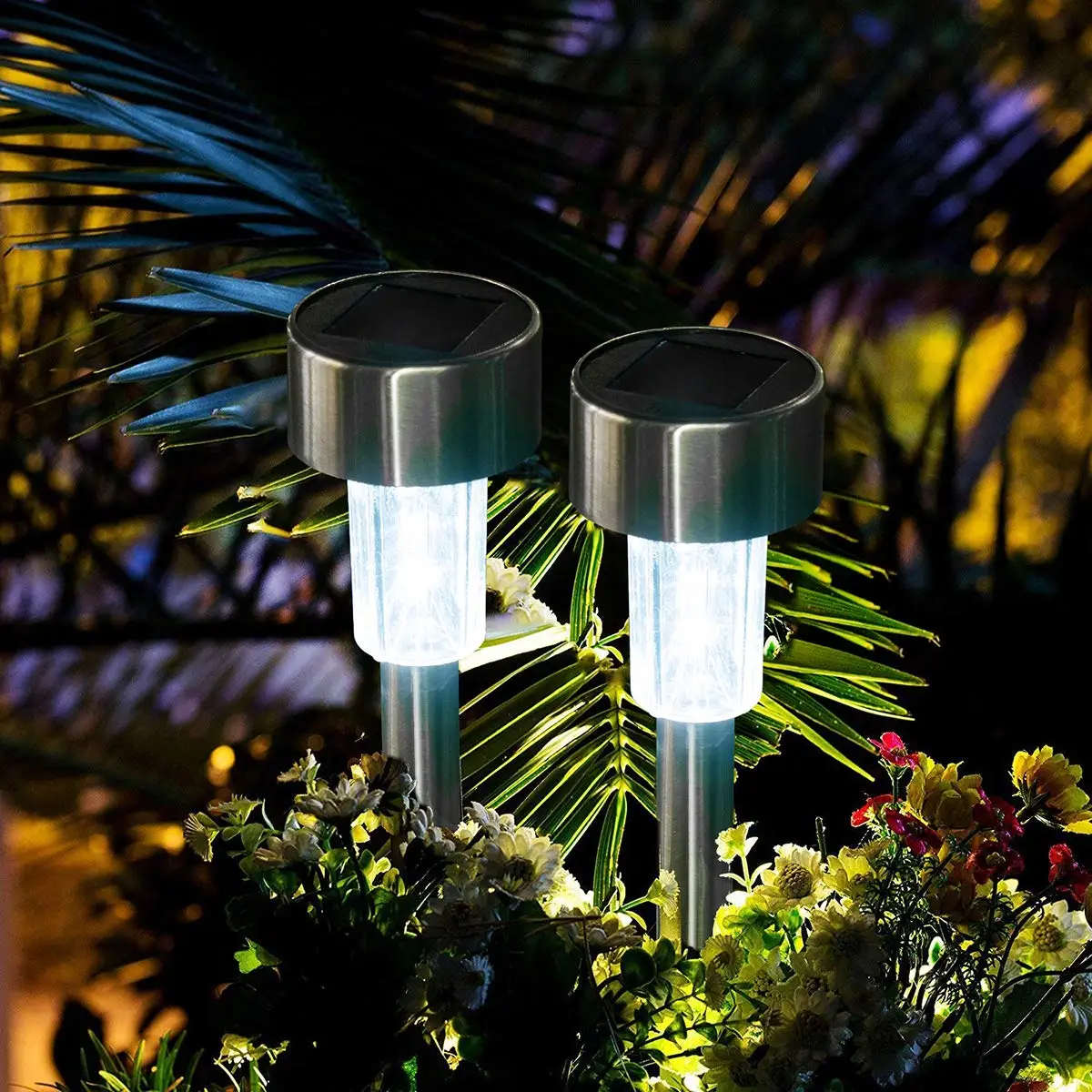 Luci solari luci per passerelle per percorsi esterni, luci a LED da giardino per paesaggi/Patio/prato/cortile/vialetto (acciaio inossidabile)