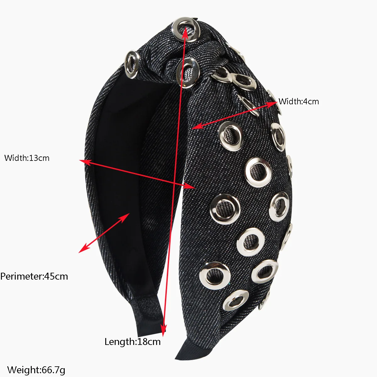 عصابة رأس على شكل جمجمة عالية معقودة من قماش الدنيم على الموضة الكورية للنساء، إكسسوار شعر دائري بسيط ومتعدد الاستخدامات