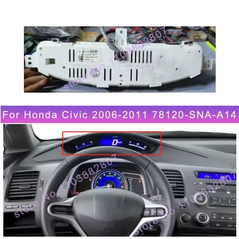 8th Generation For Honda Civic Sedan 2006-2011 Speedometer Upper Dash LCD Display Gauge Instrument LCD Assembly