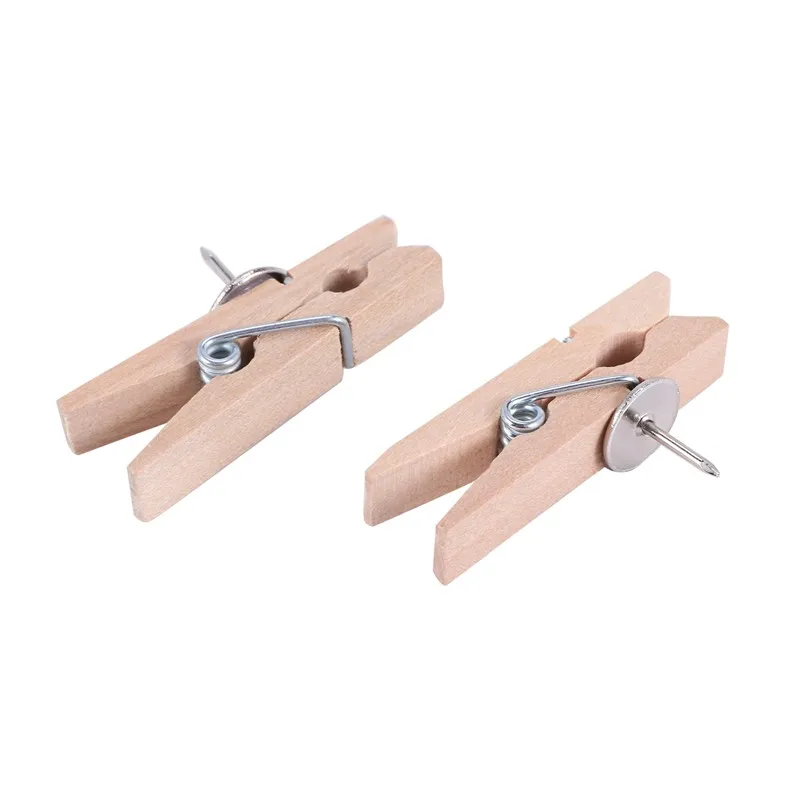 หมุดกดด้วยคลิปไม้ผลักหมุดยึดนิ้วหัวแม่มือคลิปหนีบกระดาษสร้างสรรค์พร้อมหมุดสำหรับไม้ก๊อกบอร์ดรูปภาพผนังและ craf