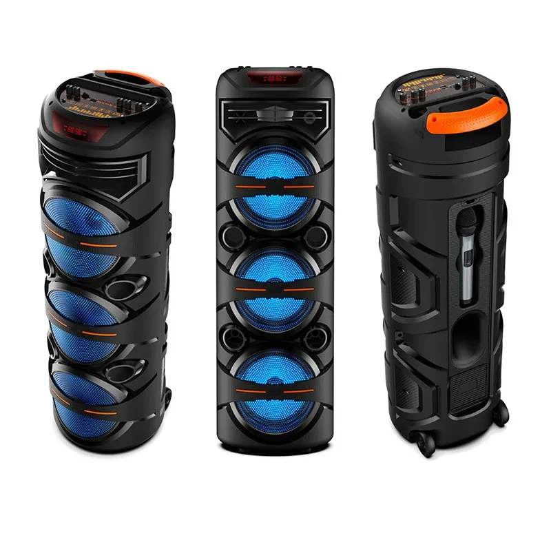 2024 New Wireless Bluetooth Speaker 8 Inch Speakers X3 Subwoofer Outdoor Portable Party Soundbox Square Dance Boombox with Mic