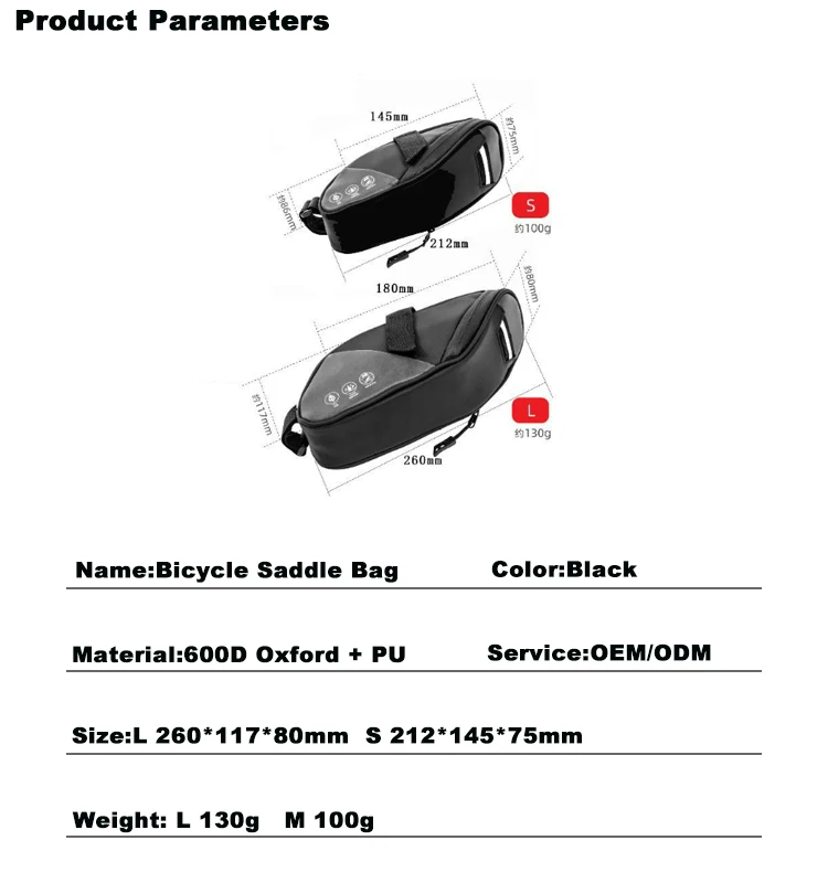 مصنع حار بيع عاكس للماء الطريق الجبلية دراجة السرج الذيل حقيبة الدراجة تحت مقعد الحقيبة إسفين حزمة لركوب الدراجات #2