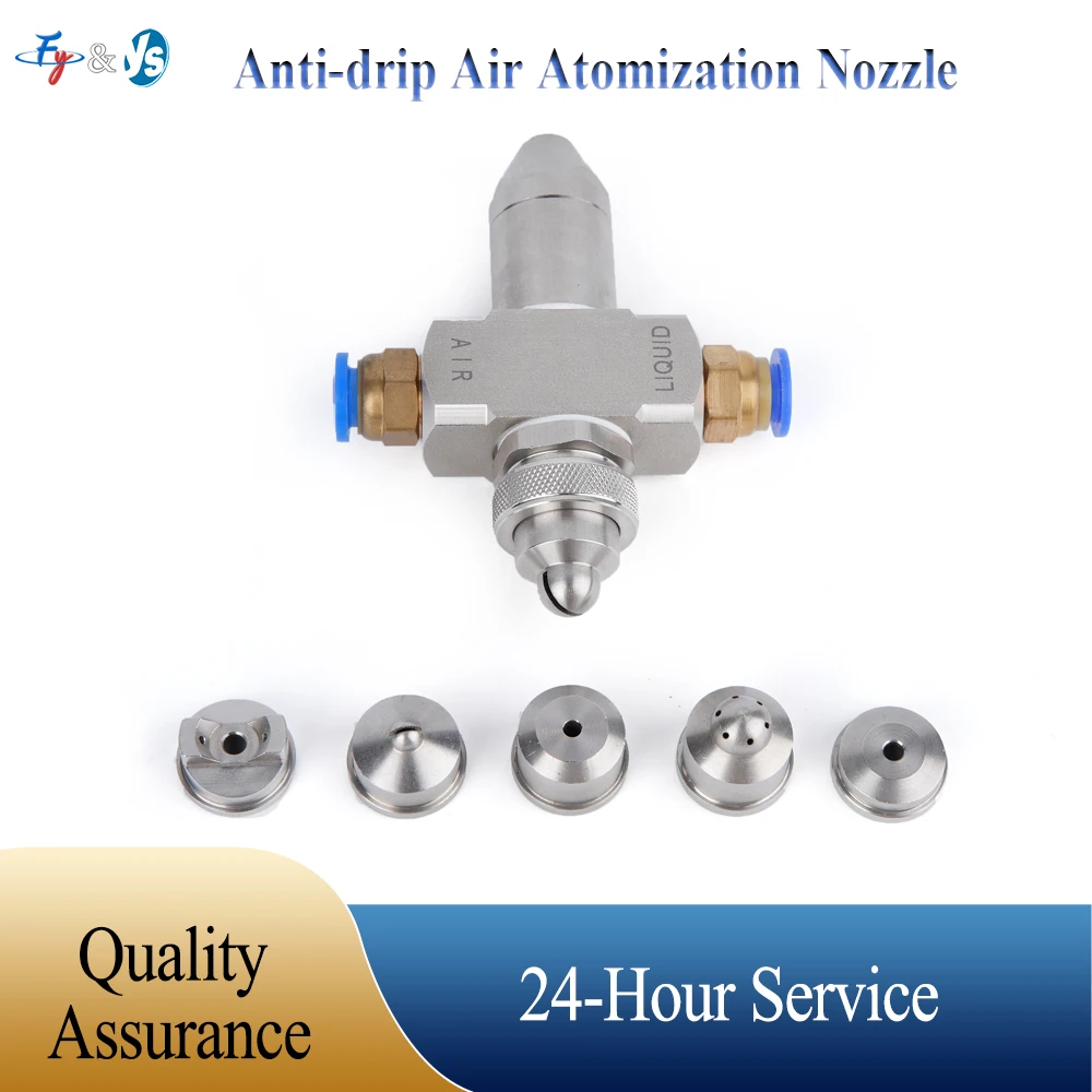 Stainless Steel Pneumatic Air Atomizing Nozzle Anti-drip Dry Fog Water Mixing Spray Nozzle for Cleaning Humidifying Disinfection