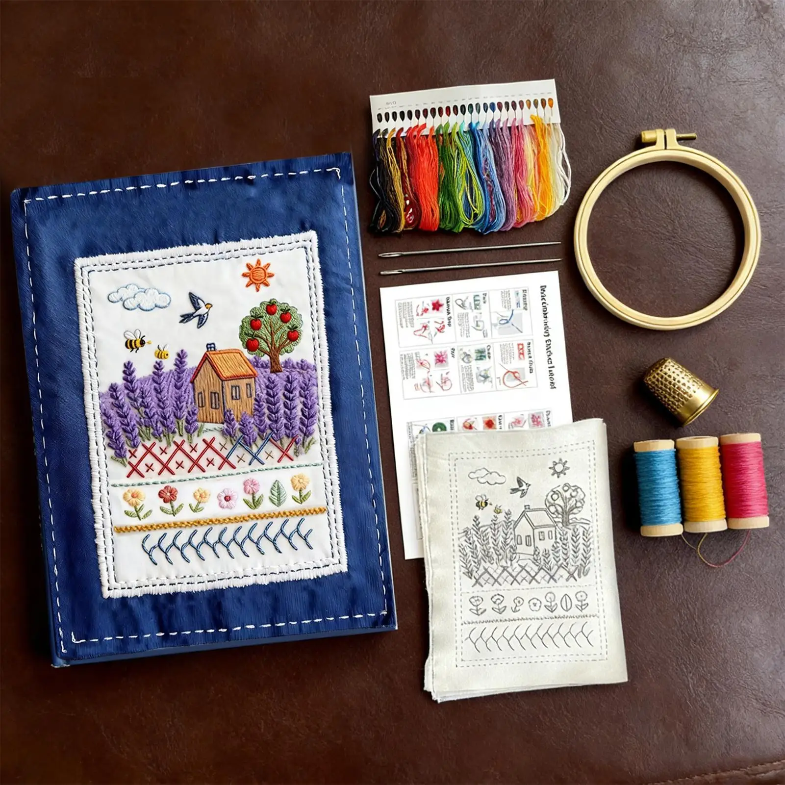 Embroidery Stitch Book for Beginners Creative Sewing Book DIY Stitches Books with Patterns Book Embroidery Sewing Kit