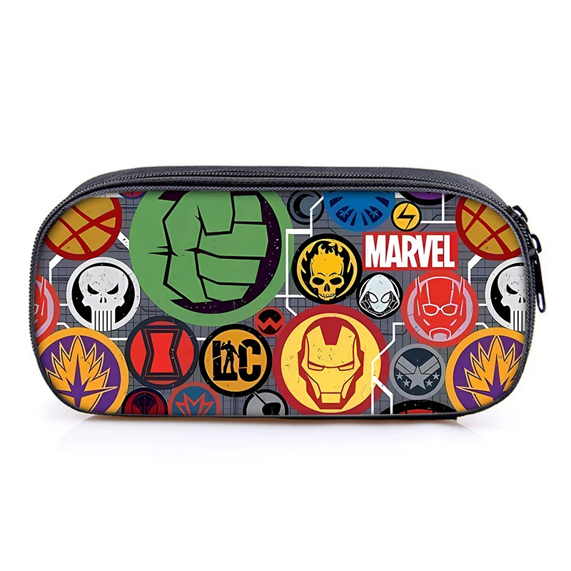 Disney Marvel Heroes Anime Childern Pencil Case Portable Avengers Movie Cartoon Printing Student School Supplies Storage Pen Bag