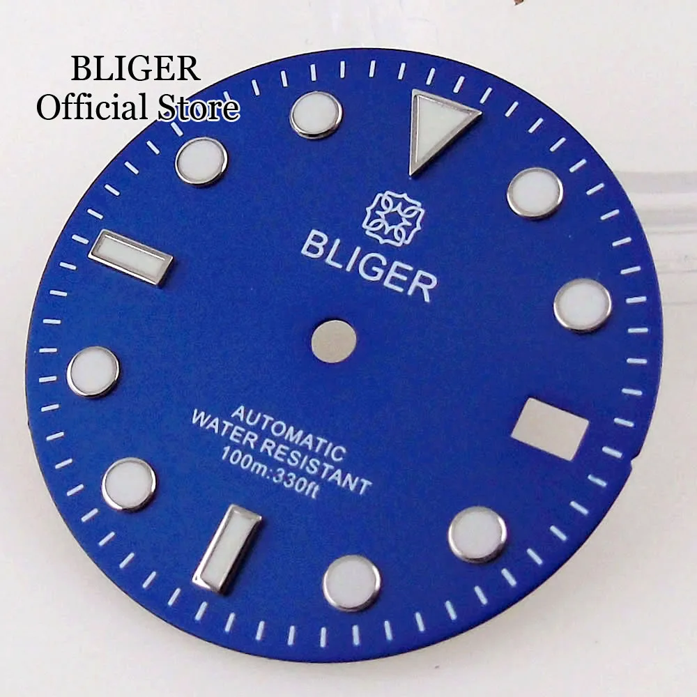 BLIGER 29mm Watch Dial Face fit NH35A NH36A Movement Luminous Blue Green Black Watch Parts Accessories