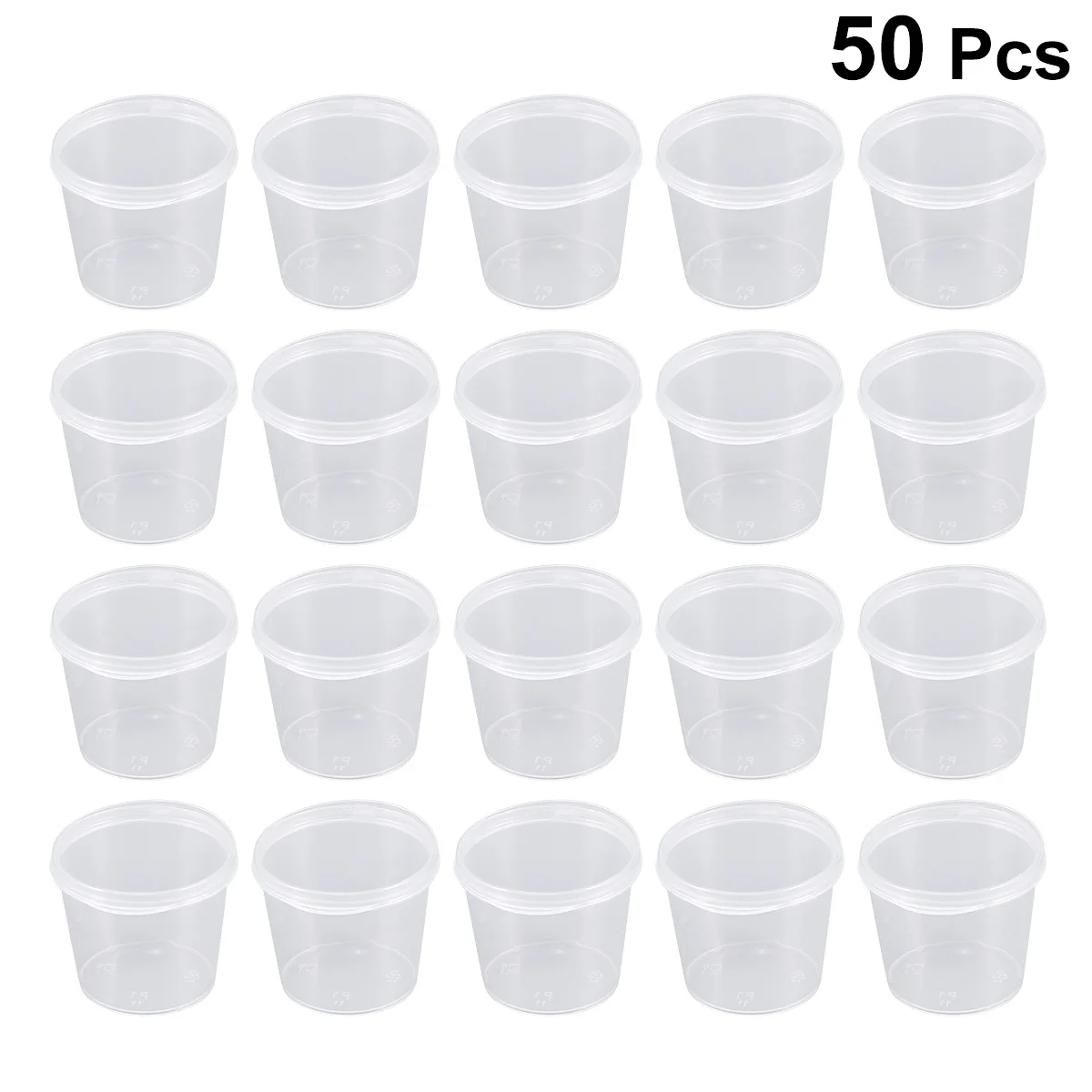 

50pcs Portion Cups Lids Clear Disposable Sauce Jelly Mousse Yogurt Cups Condiment Boxes Food Grade Anti Leak Storage