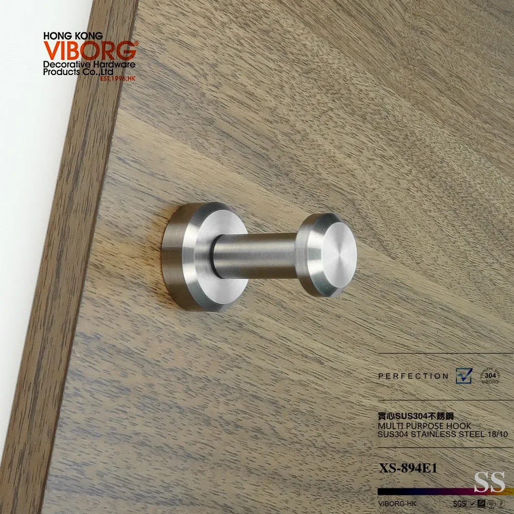 

VIBORG, 4 шт., твердая нержавеющая сталь 304, крючки для полотенец для ванной комнаты, держатель для одежды, пальто, вешалка для кухни, сада, уличные крючки