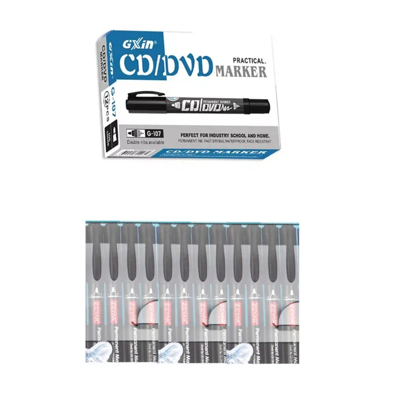Gxin G-107 12PCS Colored Permanent Marker. Art Pens.Dual Tip