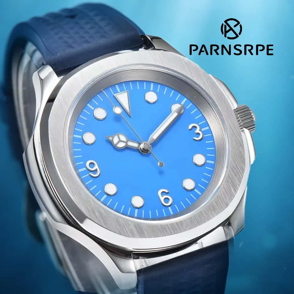 

42mm NH35 Mechanical Watch, 316L Stainless Steel, Sapphire Crystal, C3 Luminous Sterile Dial, Waterproof Rubber Strap Wristwatch