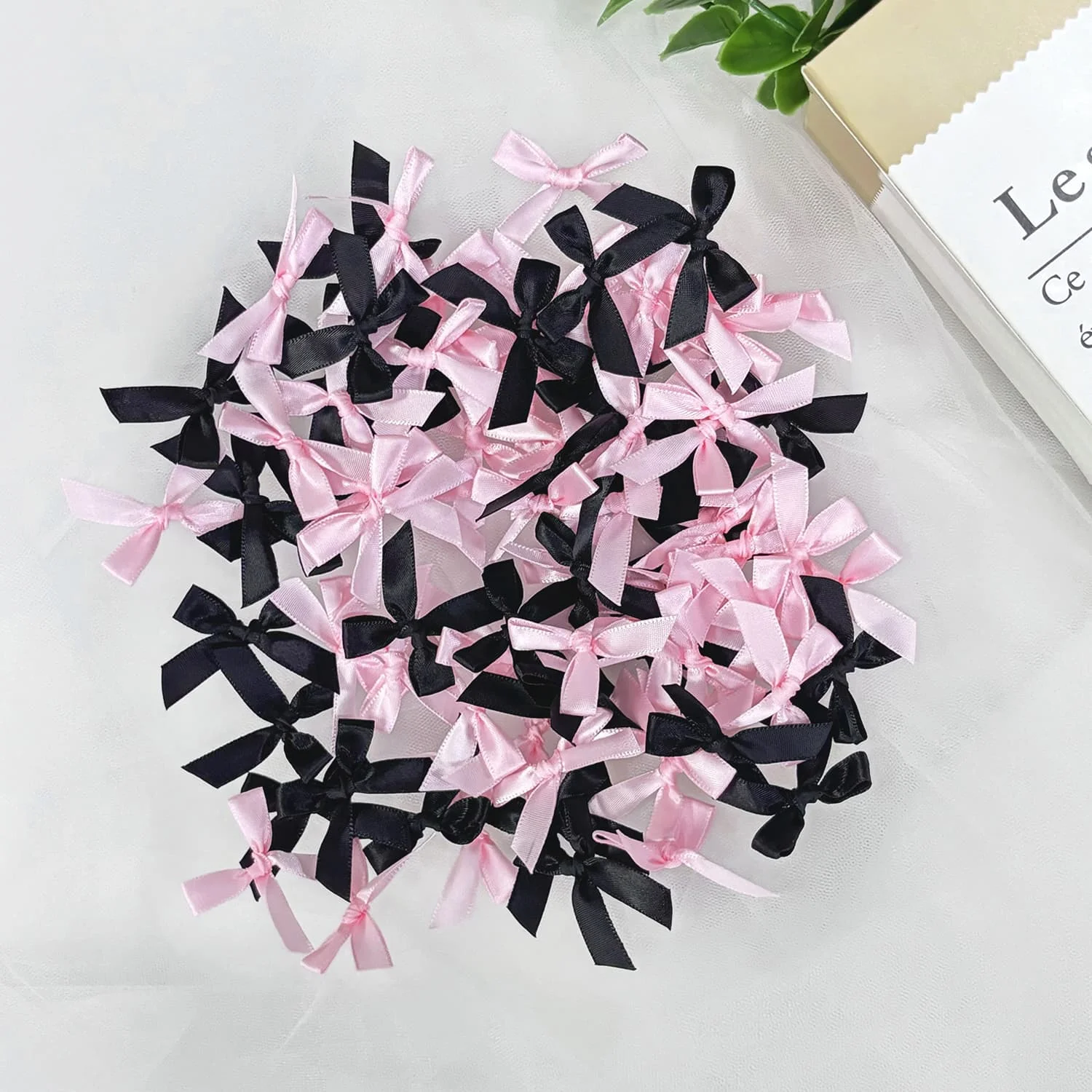 60 Stück kleine Schleifenbänder für DIY-Blumenhandwerk, Partydekoration, Geschenkboxen, Verpackungszubehör, Ballons, DIY-Dekoration – Detail 1