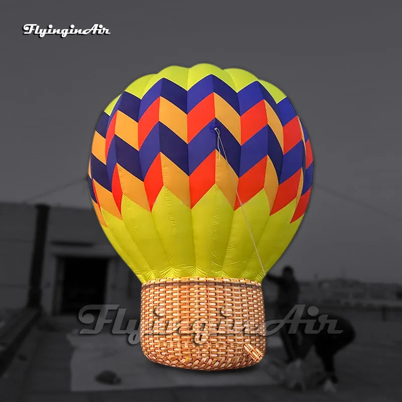 

5m Fantastic Large Advertising Inflatable Fire Ballon Replica Colorful Hot Air Balloon With Blower For Outdoor Event Show